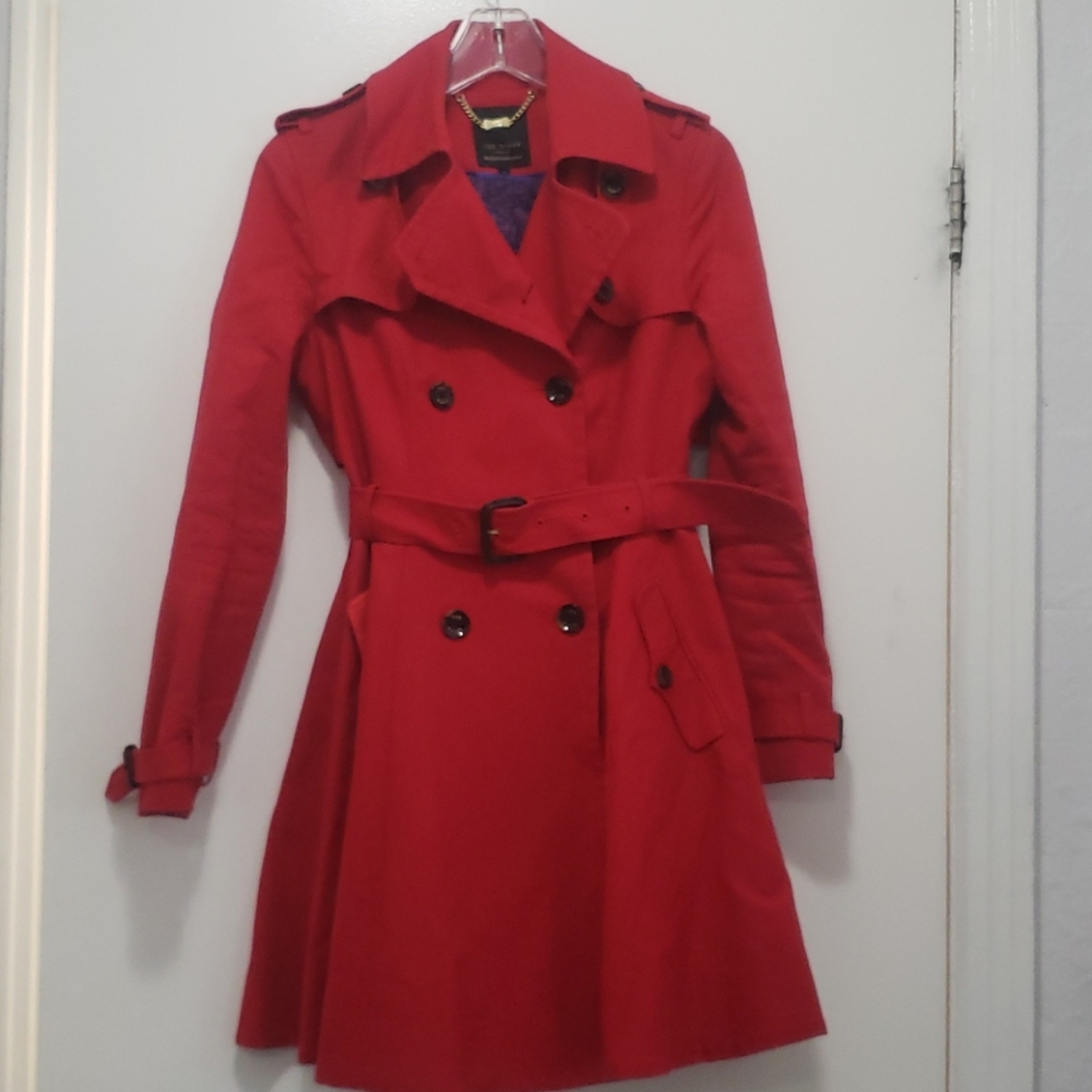 Beautiful and flattering Ted Baker red trenchcoat